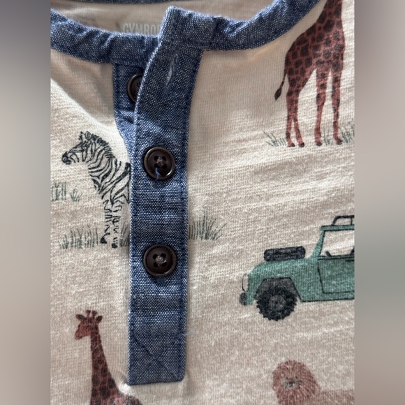 Gymboree Safari Adventure Tee - Cream and Blue - Picture 5 of 7